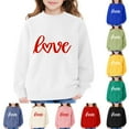 thumbnail image 5 of YunPes Kids' Heart Print Oversized Sweatshirts Fall Winter Warm Comfy Crewneck Pullover Tops with Love Design for Teen Girls Boys, 5 of 7