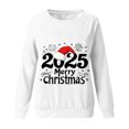 thumbnail image 4 of Christmas Tops for Women Graphic Long Sleeve Crewneck Pullover Sweatshirt White 2XL, 4 of 4