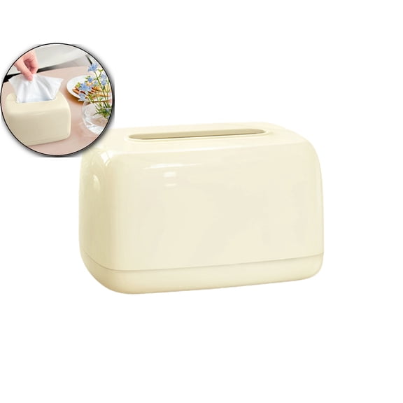 VQPeo Tissue Box Cover, Tissue Box Holder Rectangular Tissue Dispenser for Bathroom Kitchen Bedroom Office Hotel Use, Plastic Napkin Box Holder