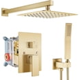 thumbnail image 2 of Rainfall Bathroom Shower System Rain Shower Head and Handle Set Wall Mounted Shower Complete  Solid Brass Pressure Balancing Shower Mixer Valve  Matte, 2 of 4