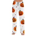 thumbnail image 3 of Zorvxlyn Halloween Pajama Pants for Women Ghost Pumpkin Bat Print Women's Pajama Bottoms Drawstring Elastic Waist Lounge Pants Women, 3 of 7