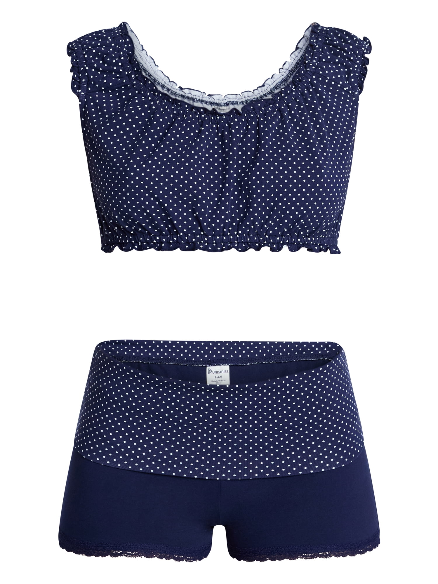 No Boundaries Bralette and Foldover Shorts Sleep Set, 2-Piece, Women's XS-XXL