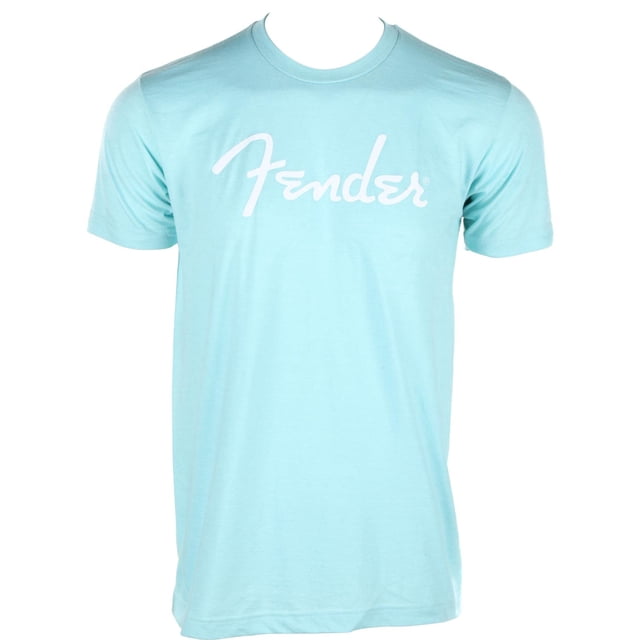 Fender T-Shirt Logo Spaghetti, Bleu Daphné, L