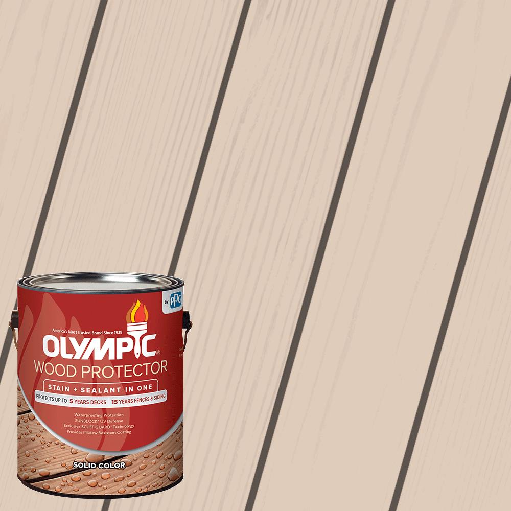 Olympic Wood Protector Solid Wood Stain Parlor Tan, 1 Gallon in