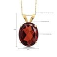 thumbnail image 4 of Gem Stone King 14K Yellow Gold Red Garnet Pendant Necklace for Women (3.60 Cttw, Oval 11X9MM, Gemstone Birthstone With 18 inch Chain), 4 of 4