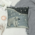 thumbnail image 2 of Constellation Throw Pillow Cover  Polar Bear Silhouettes with Stars Doodle Style Illustration, Square Cushion Covers Decor for Bed Couch Sofa,", Pale Blue Black Bluegrey, 2 of 5