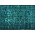 thumbnail image 1 of Ahgly Company Machine Washable Indoor Rectangle Abstract Turquoise Blue Contemporary Area Rugs, 8' x 12', 1 of 4