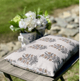 thumbnail image 3 of Organic Buckwheat Pillow – 14" x 20" – Neutral Floral Block Print Cover – Decorative, Extra Filled, Perfect for Gift, 3 of 6