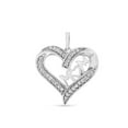 thumbnail image 4 of Sterling-Silver 1/4ct TDW Diamond Engraved Mom in Heart Pendant Necklace (I-J, I3), 4 of 7