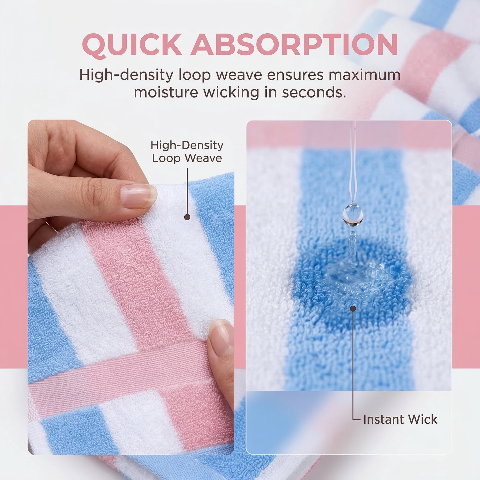 Unique Bargains 13 x 13 Inches Striped Cotton Showering Bathroom Washcloths Pink 4pk