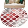 thumbnail image 2 of Red Morocco Round Area Rug 5 FT, Non Slip Bedroom Area Rug, Rustic Country Smear Street Mottled Art Washable Soft Circular Carpet Non-Shedding Floor Mat for Kitchen Dining Room Foyer Balcony Dorm, 2 of 9
