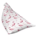 thumbnail image 2 of Flamingo Lounger Chair Bag, Realistic Drawing Style Animals on Geometrical Backdrop with Pink Triangles, High Capacity Storage with Handle Container, Lounger Size, Pink Peach White, by Ambesonne, 2 of 5
