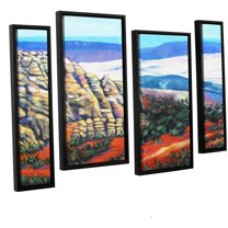 ArtWall Gene Foust "Rocky Mountain Living" 4-Piece Floater Framed Canvas Staggered Set
