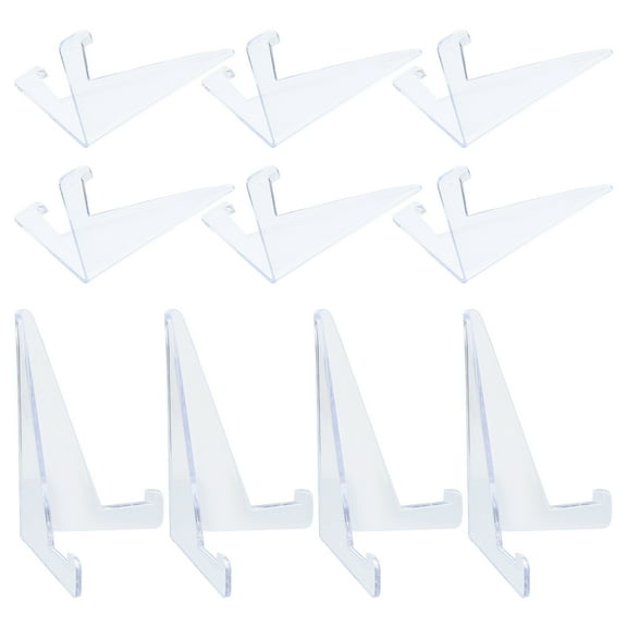 10 Pcs Clear Game Card Holder Hotel Display Rack Office 10X6X4.5CM Transparent