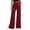 Wine, variant on Women High Waist Front Vertical Seam Flare Pants Elastic Back Waist Side Pocket Wide Leg Dress Trousers Casual Daily Wear by Yigetop Beige L