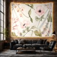 thumbnail image 6 of Pale Pink Poppies and Orchids Against Textured Background, Romantic Watercolor for Plant Lovers, Floral Botanical Art Decor, Housewarming Gift, Tapestry Wall Hanging for Bedroom and Living Room, 6 of 7