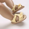 thumbnail image 5 of LOVZFMLL Infant Girls Flat Sandals Summer Beach Bowknot Shoes Outdoor Princess Dress Shoes for Baby Girls 6-12 Months First Walkers Shoes Yellow, 5 of 8