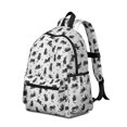 thumbnail image 2 of Black Cat and Paw Print White Pattern Cute School Backpack with Padded Back and Adjustable Shoulder Straps 13.4"x11"x4.7", 2 of 5