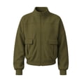 thumbnail image 3 of Ozmmyan Womens Long Sleeve Sweatshirt Stand Collar Full Zip Loose Casual Solid Sweatshirt Jacket with Pockets Fall Winter Spring, 3 of 6