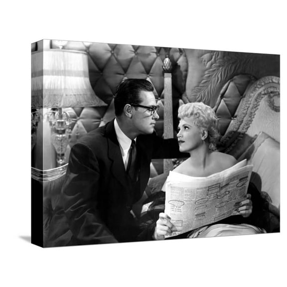 Art.com Born Yesterday, William Holden, Judy Holliday, 1950 Stretched Canvas Print Wall Art, 16" x 12"
