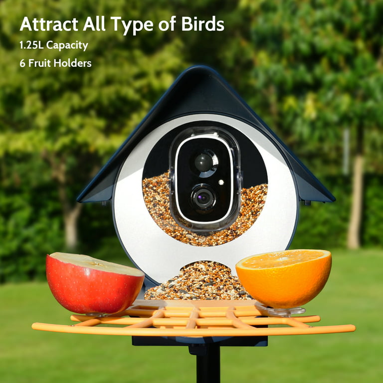 Afoxsos Smart Bird Feeder Bird House with 1080P HD Camera, Solar