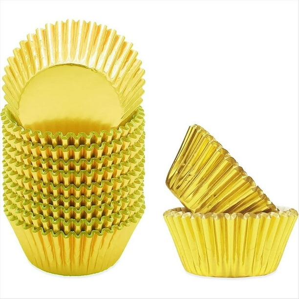 Mini 500 Piezas de Moldes para Cupcakes de Papel Plateado para Hornear Tazas para Hornear, Gruesos y Resistentes, Resistentes Al Aceite, Moldes para Muffins de Papel B