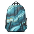 thumbnail image 3 of Teal Gold Marble Backpack for School,Cute School Bag,Schoolbag with Adjustable Shoulder Straps & Padded Back,16.9 Inch, 3 of 5