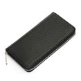 thumbnail image 1 of maskred Pattern Men Wallet Leather Long Wallet Purse with Zipper Closure Black, 1 of 6