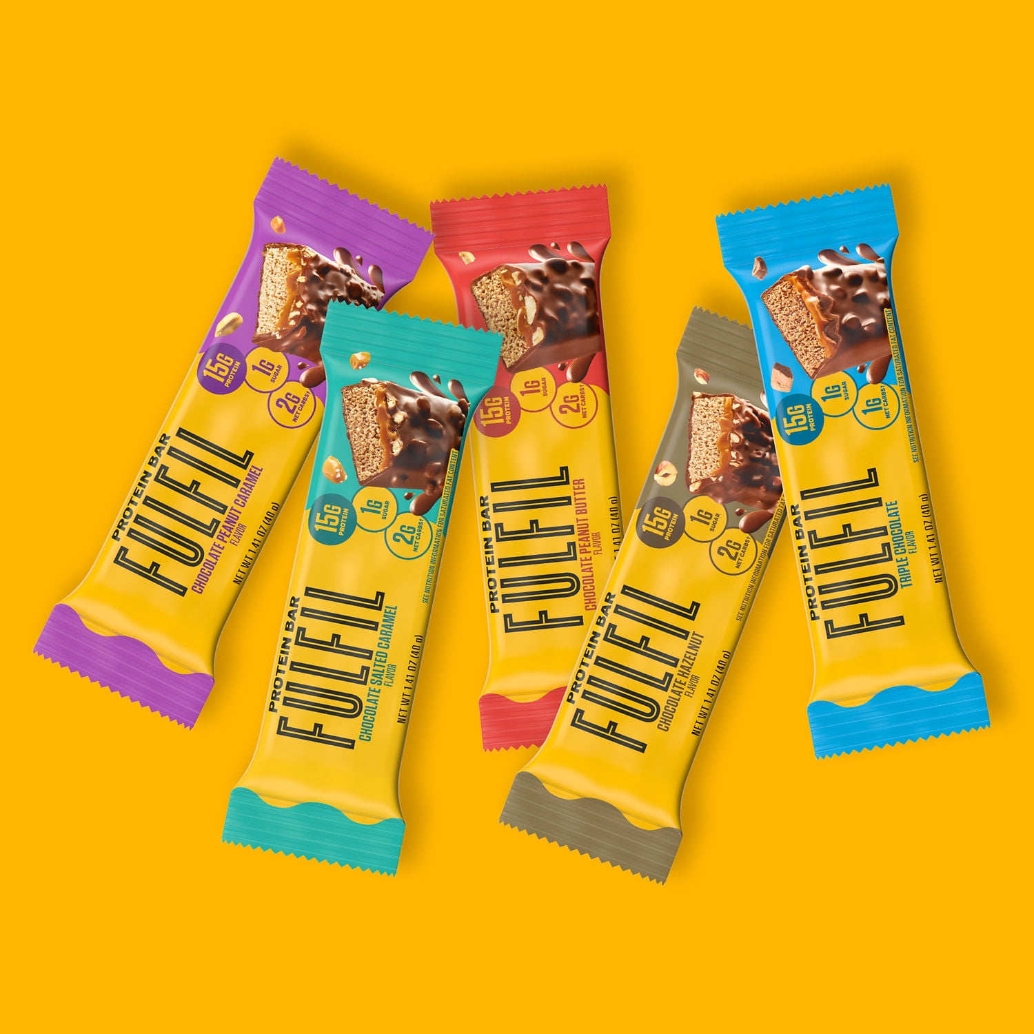 (2 pack) FULFIL Nutrition Vitamin & Protein Nut Bars, Chocolate Salted Caramel Flavor, 4 pack