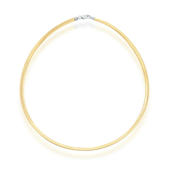 Sterling Silver Italian 4mm Two-Tone Reversible Omega Chain
