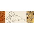 thumbnail image 2 of Klimt, Gustav 18x9 Gold Ornate Wood Framed with Double Matting Museum Art Print Titled - Deco Woman II, 2 of 4