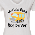 thumbnail image 4 of Inktastic Worlds Best School Bus Driver Women's V-Neck T-Shirt, 4 of 5