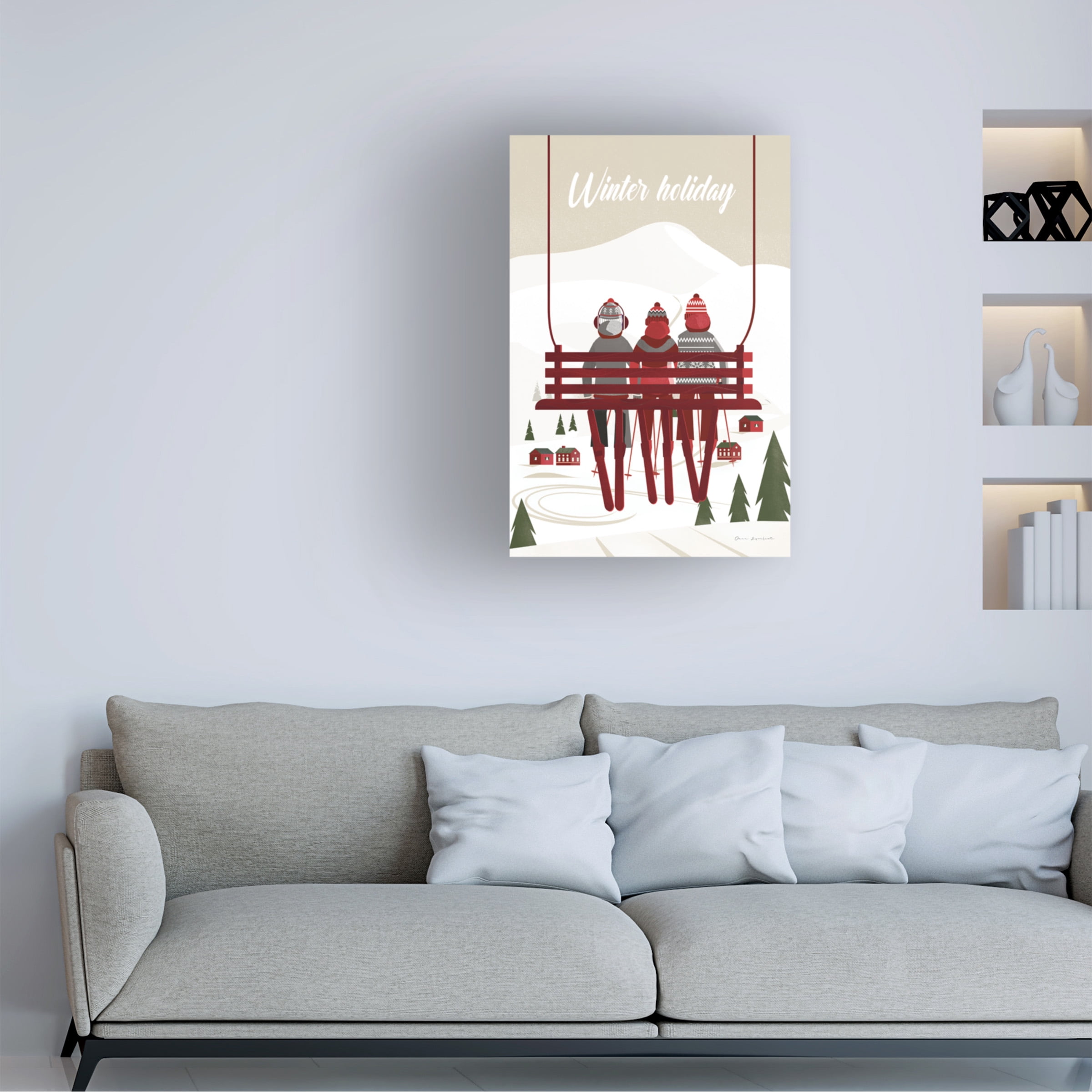 Omar Escalante 'Winter Holiday Red' Canvas Art