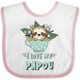 thumbnail image 3 of Inktastic Teacup Raccoon I Love My Papou Boys or Girls Baby Bib, 3 of 4