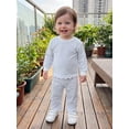 thumbnail image 6 of Loicainy Baby Toddler Girl Fall Clothes Set 6 12 18 24 Months 2T 3T 4T 5T Long Sleeve Crew Neck Striped Tops and Pants Outfits, 6 of 9