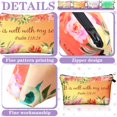 thumbnail image 2 of Bolsa de cosméticos Chunful, 22 x 12 x 4 cm, inspirador versículo bíblico, 12 unidades, 2 of 7