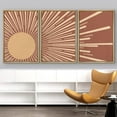 thumbnail image 3 of IDEA4WALL Framed Canvas Print Wall Art Set of 3 Geometric Crescent Sun & Planetary Orbit Astronomy & Space Sky Illustrations Mid-Century Modern Digital Art for Home Decor - Natural 16"x24"x3, 3 of 5