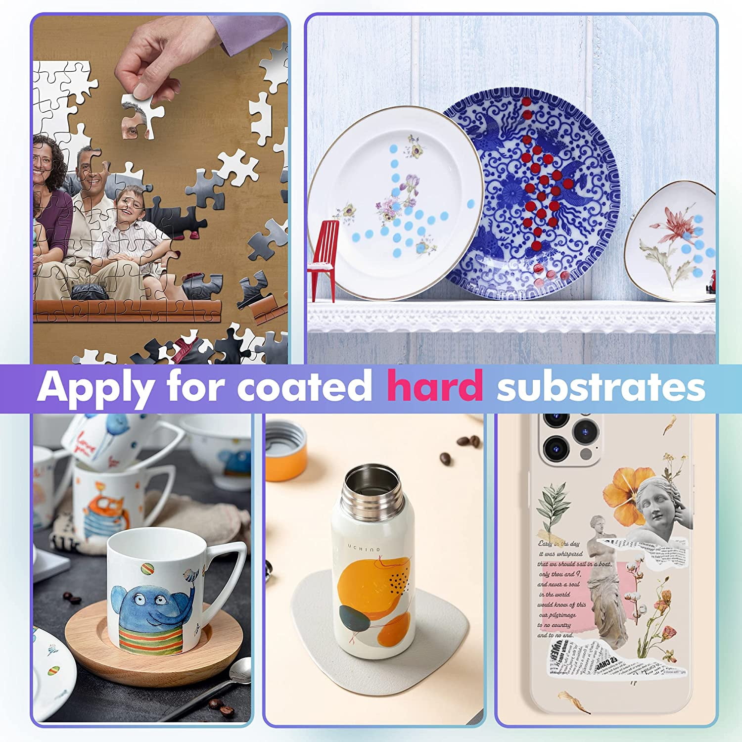 Koala 120 Sheets 120g Sublimation Paper 8.5X11''+ ASUB 4X120ml Sublimation Ink CMYK for Inkjet Printers DIY Gifts, Heat Iron On T-shirts,Mugs,Tumblers