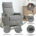 thumbnail image 5 of Rocker and Swivel Recliner Chair with Massage&Heat, Lazy Boy Manual Rocking Recline Chair for Living Room, Grey, 5 of 8