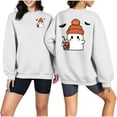 thumbnail image 3 of Jsaierl Halloween Sweatshirts for Women Spooky Ghost Graphic Pullovers Fall Loose Fit Crewneck Long Sleeve Sweater Tops Halloween Party Supplies, Sizes S-2XL, 3 of 7