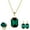 Green, variant on Fashion Color Crystal Jewelry Set Geometry Rectangle Pendant Rhinestone Necklace Rings and Drop Earrings for Women Ladies Gifts Gold Plated