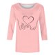 thumbnail image 5 of Tops de Cuello Redondo para las Mujeres Moda Impresa 3/4 Mangas Blusa Casual Top, Estante de Imitación, 5 of 5