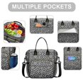 thumbnail image 2 of White and Gray Leopard Print Insulated Leakproof Lunch Box for Women, Large Lunch Bag for Tween Teen Adult, Loncheras Para Mujer for Work Beach Travel Picnic Camping, 2 of 6