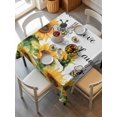 thumbnail image 2 of Sunflower Bee Suqare Tablecloth - 60 x 60 Inch, Vintage Yellow Floral Farmhouse Watercolor Waterproof & StainResistant Tablecloth, Oil-proof Table Cover for Dining/Party/Wedding/Camping/Buffet, 2 of 9
