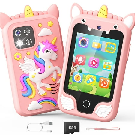 JoyStone Kids Smart Phone, 2.8" Touchscreen Toddler Learning Play Toy Phone with Dual Camera, Game, Music Player, Learning Toy Christmas Birthday Gifts for 3-9 Year Old Girls, Pink
