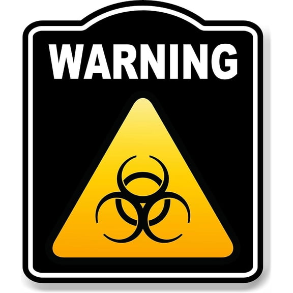 Warning Biohazard Caution OSHA Danger BLACK Aluminum Composite Sign, 20"x24"