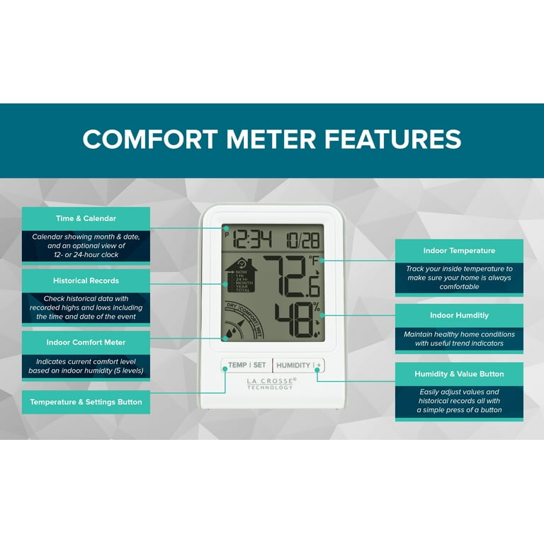 La Crosse Technology Data Logger Indoor Comfort Meter - White