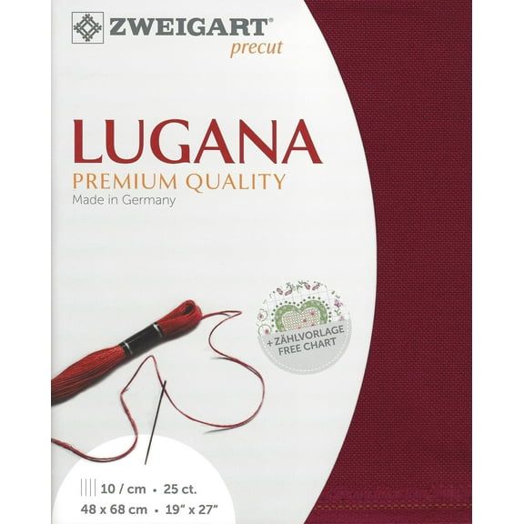 Precut Zweigart Lugana 25 count Victorian Red 3835/906