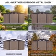 thumbnail image 5 of Vyrox 10x10 FT Metal Outdoor Storage Shed, Heavy Duty Steel Garden Tool Shed with Lockable Doors & Sloping Roof for Backyard, Patio, Lawn, Brown, 5 of 7