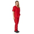 thumbnail image 5 of M&M SCRUBS Women Scrub Set V-Neck Medical Scrub Tops and Drawstring Pants - Pack of 12 Set (Red, 5X-Large), 5 of 7